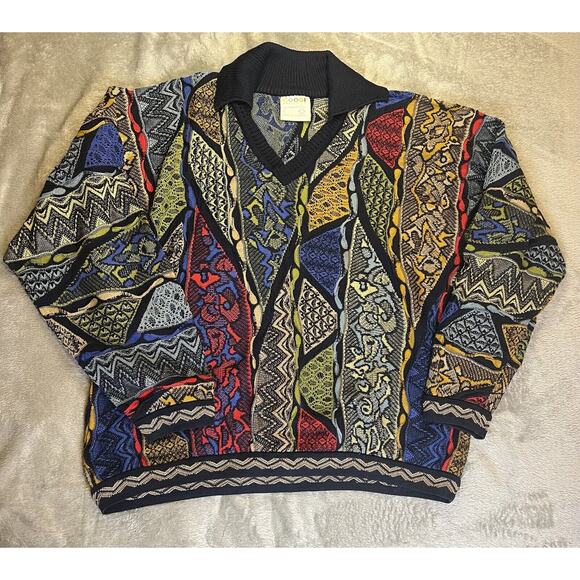Coogi Australia Collared Sweater Size Large Multicolor 3D Knit Pullover 74095 - Picture 16 of 16